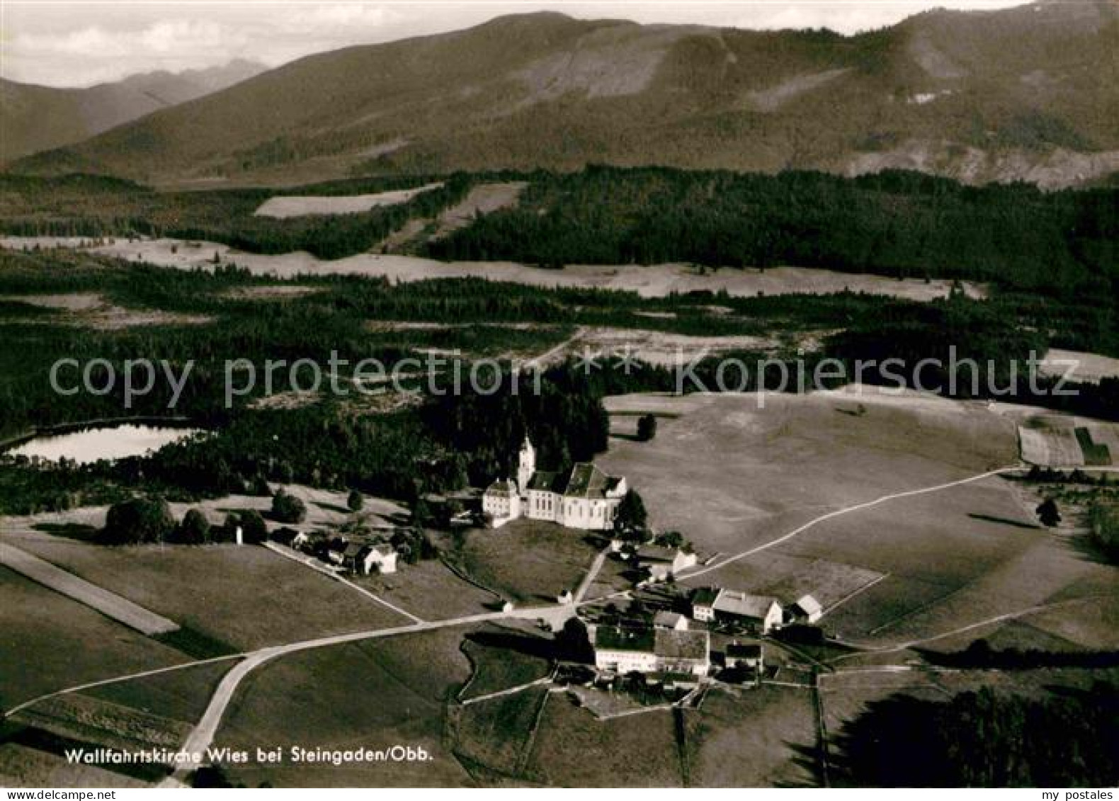 Wies Allgaeu Fliegeraufnahme Wallfahrtskirche Wies