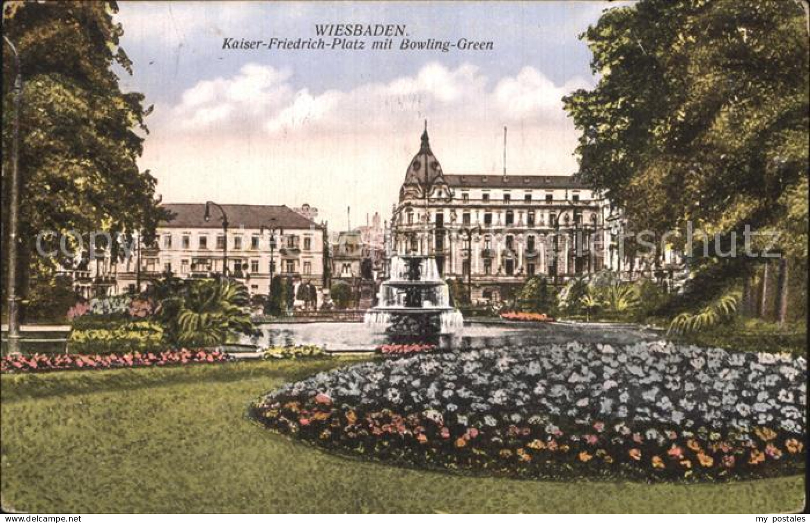 Wiesbaden Kaiser-Friedrich-Platz mit Bowling-Green