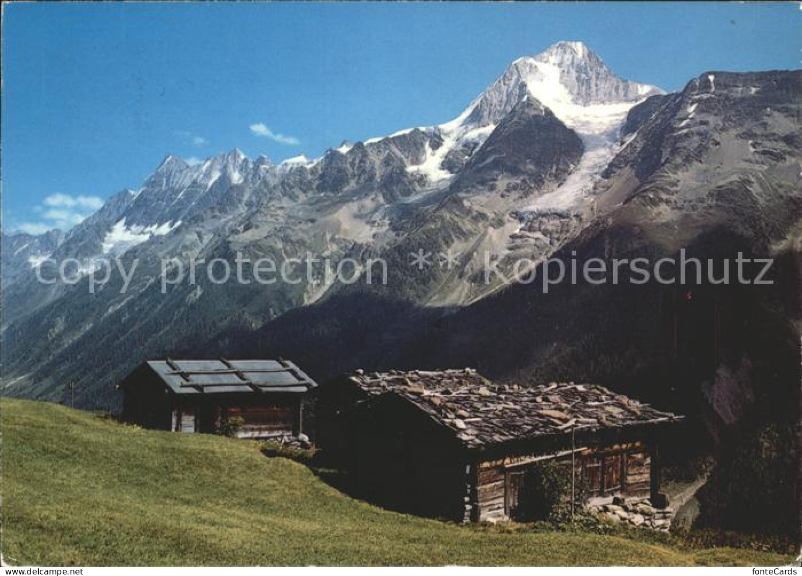 Wiler Loetschental Holz mit Bietschhorn