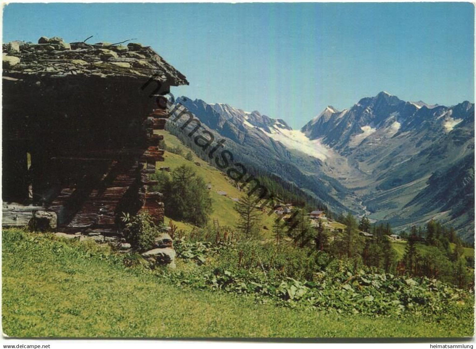 Wiler - Lötschental - Holz mit Fischbiel - AK Grossformat - Verlag Rud. Sutter Oberrieden-Zürich gel. 1976