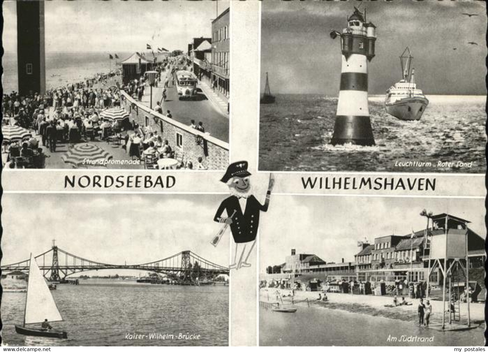 Wilhelmshaven  CITY Strandpromenade Leuchtturm Roter Sand Kaiser Wilhelm Brueck