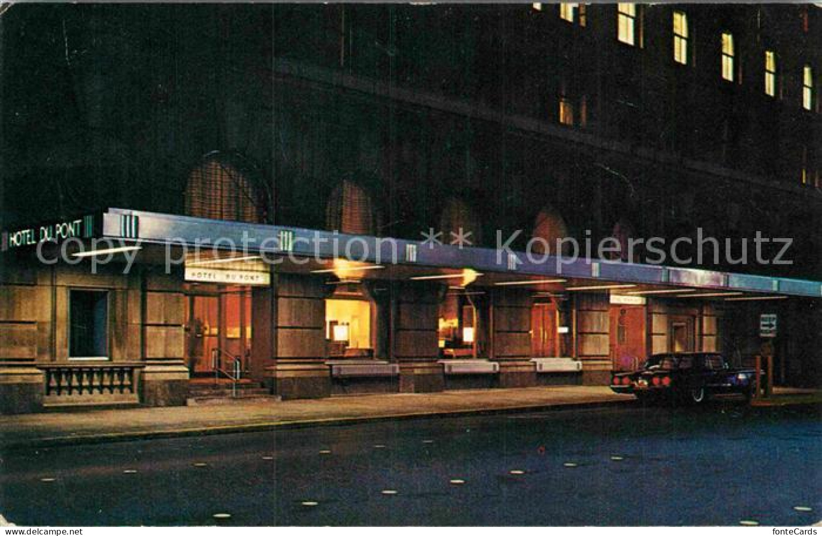Wilmington Delaware Hotel du Pont at night