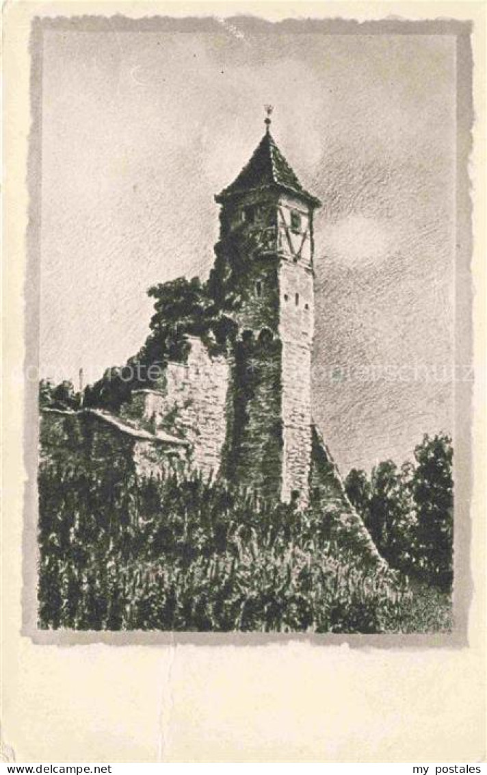 Wimpfen Bad Wimpfen Neckar Nuernberger Tuermchen Kuenstlerkarte