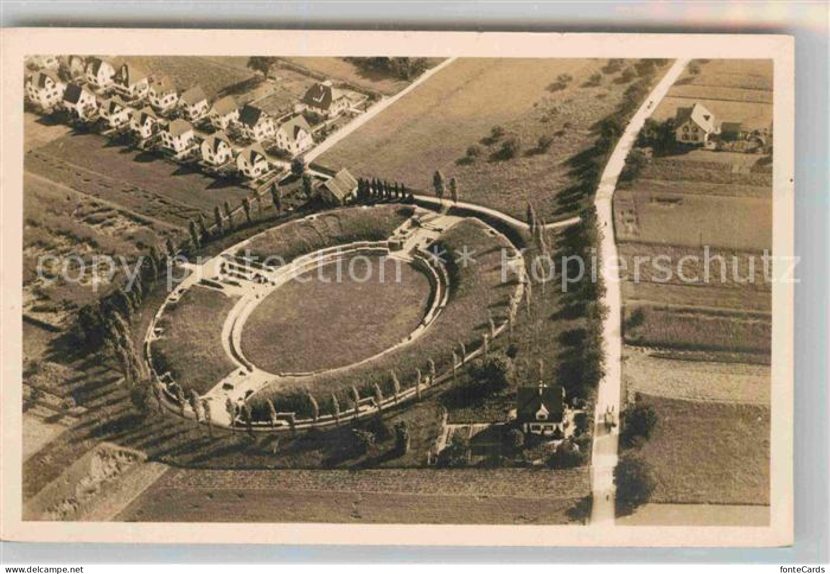 Windisch AG Roemisches Amphitheater Fliegeraufnahme