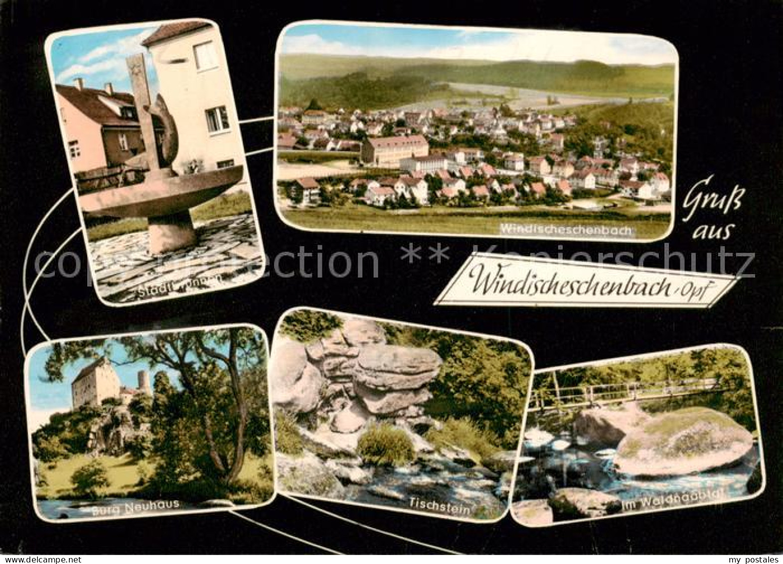 Windischeschenbach Panorama Stadtbrunnen Burg Neuhaus Tischstein Felsen Natur Wa