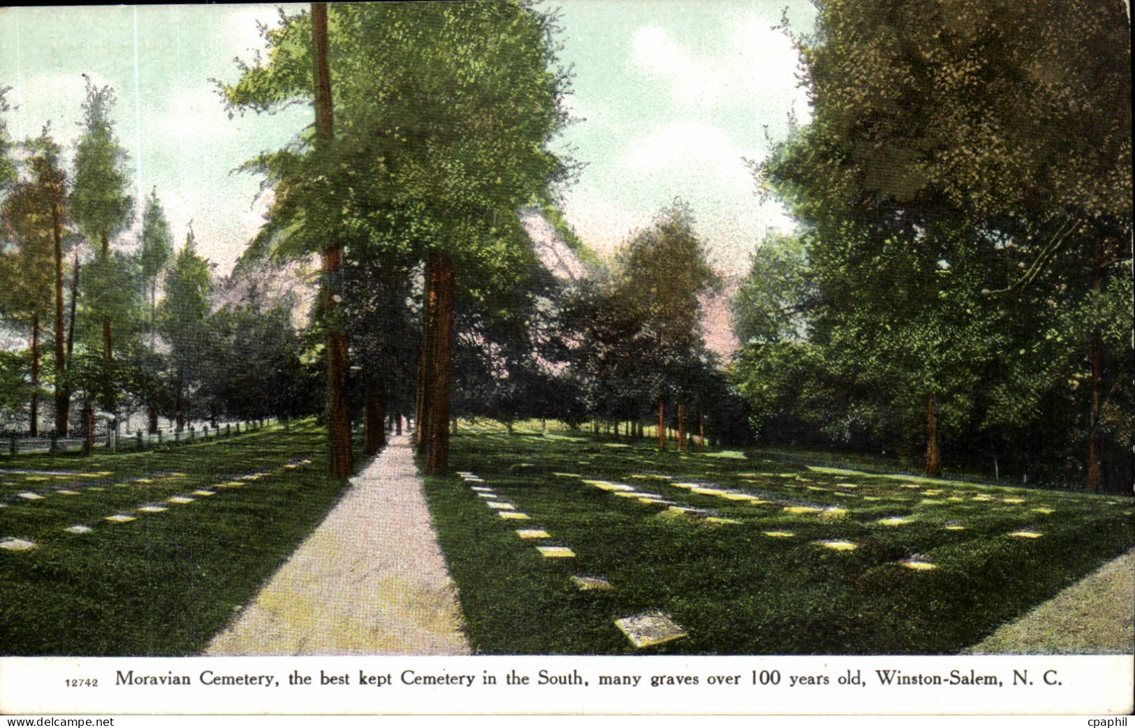 Winston Salem-North Carolina- Moravian Cemetary the best kept Cemetary in the South many graves over 100 years old -CPA