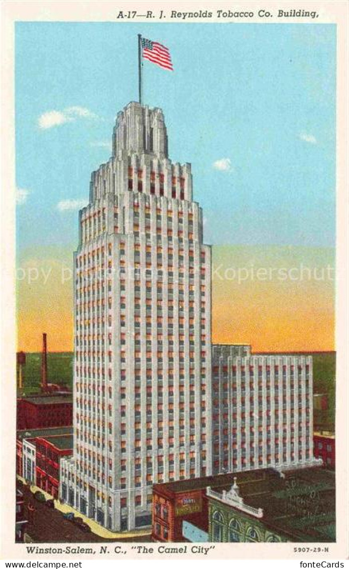 Winston-Salem North Carolina USA R. J. Reynolds Tobacco Co. Building Illustratio