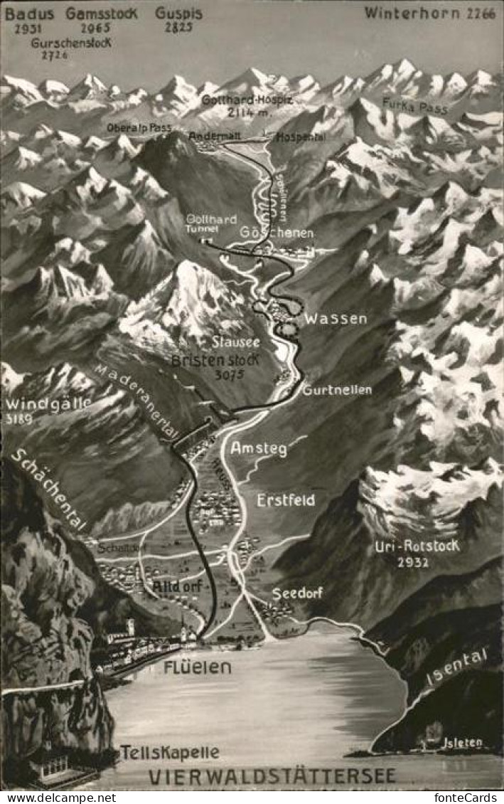 Winterhorn Adelboden Gamsstock Landkarte BErge Badus Gurtnellen