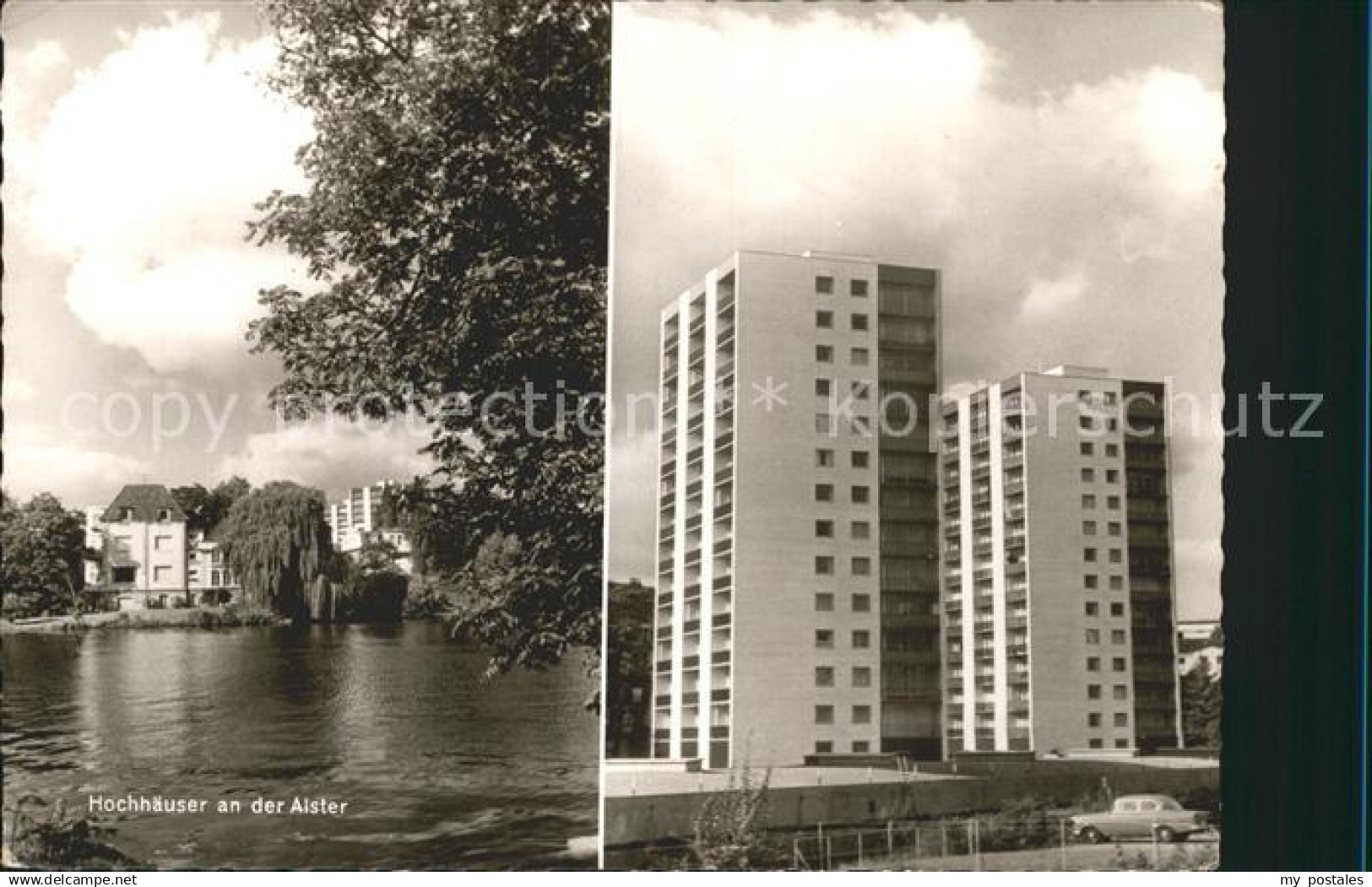 Winterhude Hochhaeuser an der Alster