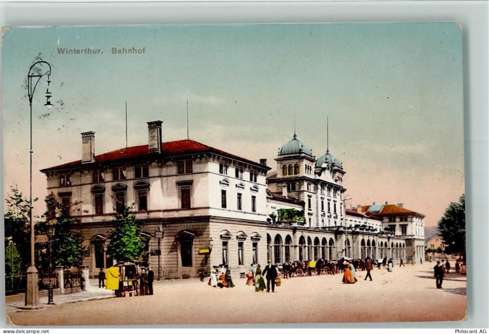 Winterthur Bahnhof Pferdekutschen Bahnhof Schweiz 1911 - 13095235