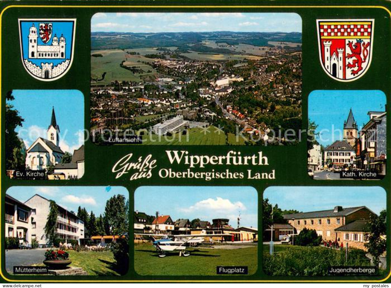 Wipperfuerth Luftansicht Oberbergisches Land Kirche Muetterheim Flugplatz Jugend