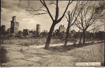 CPA Brest Litowsk Weißrussland, Brandruinen