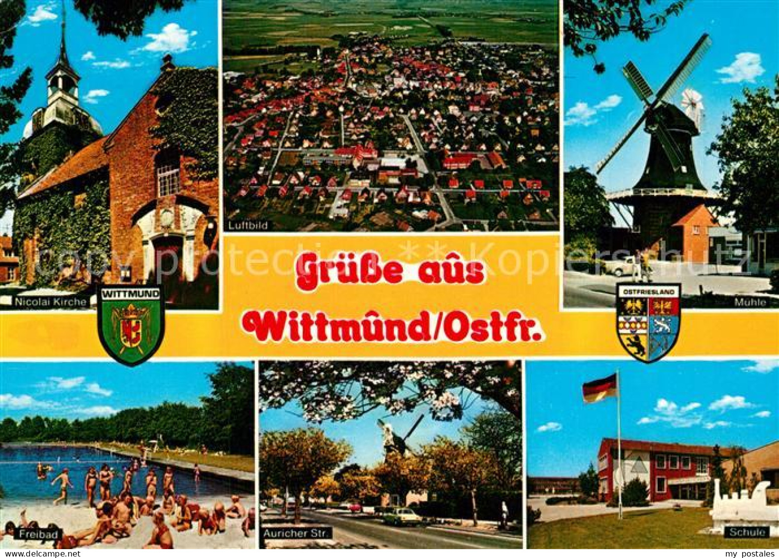 Wittmund Fliegeraufnahme Muehle Freibad Auricherstrasse Schule
