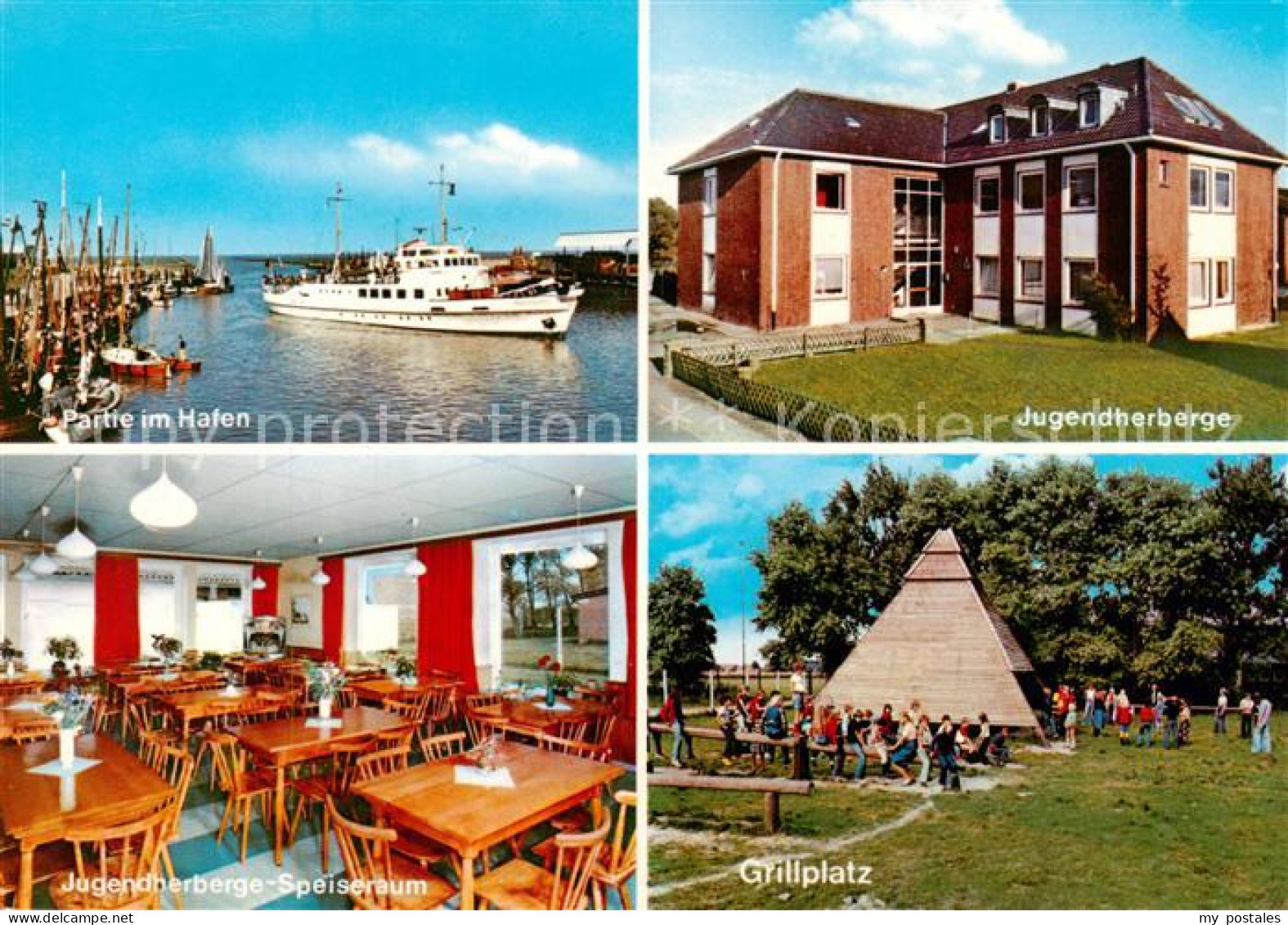 Wittmund Jugendherberge Carolinensiel Speiseraum Grillplatz Partie im Hafen