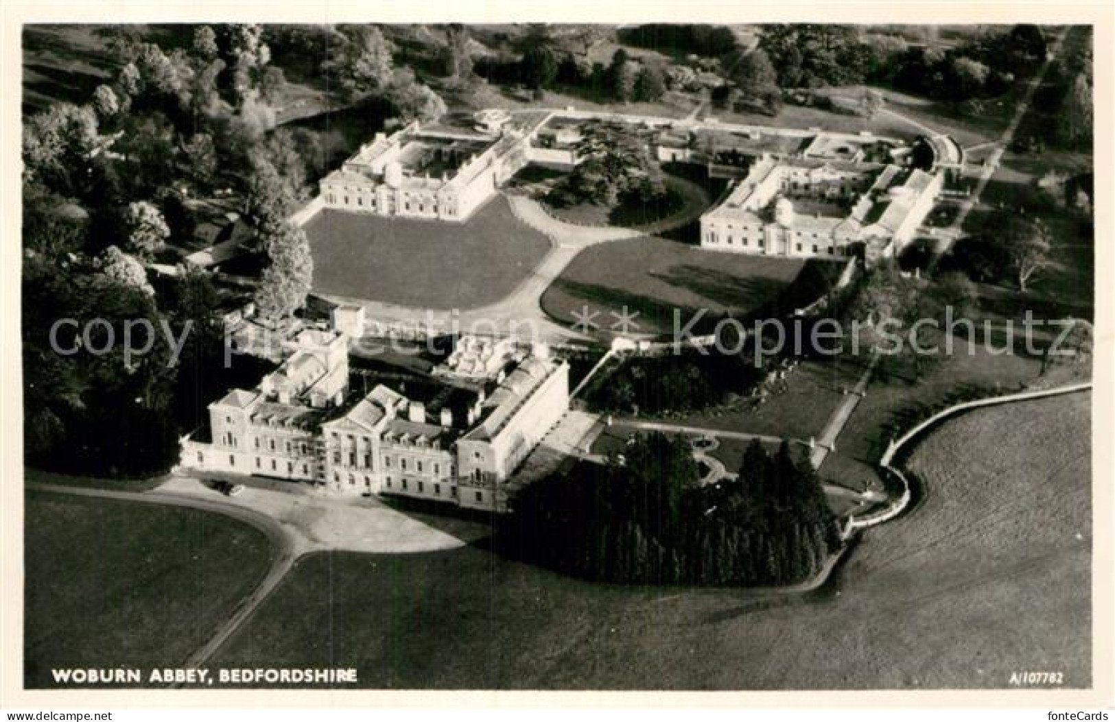 Woburn Mid Bedfordshire Abbey aerial view
