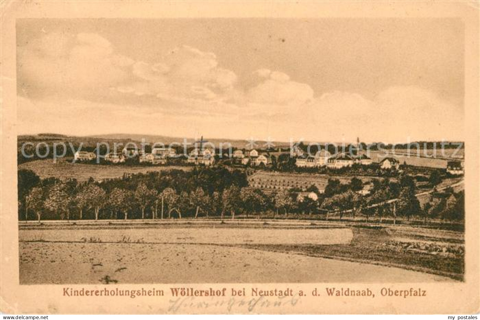 Woellershof Neustadt Waldnaab Landschaftspanorama mit Kindererholungsheim
