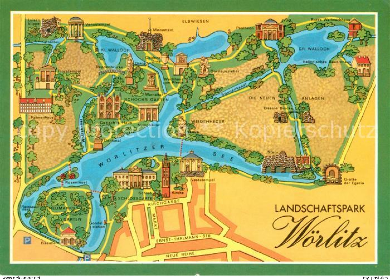 Woerlitz Sachsen-Anhalt Landschaftspark Woerlitz Illustration