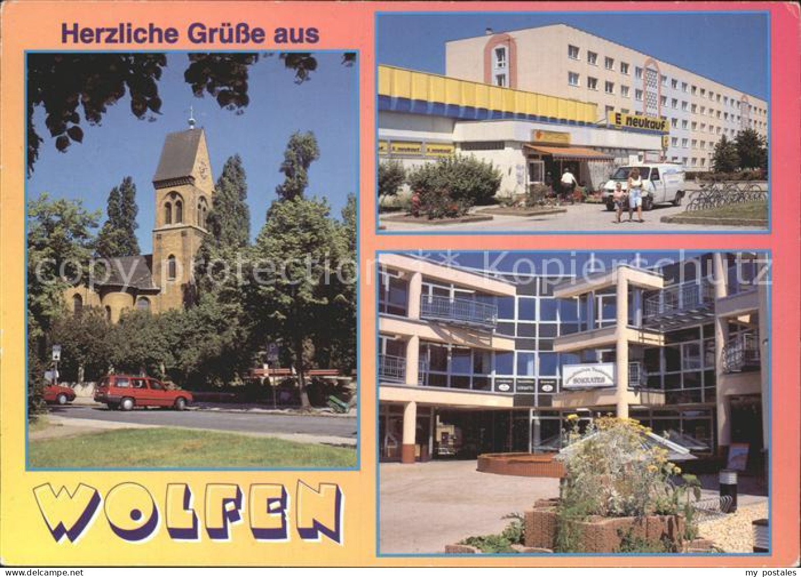 Wolfen Bitterfeld  Ev Kirche Einkaufszentrum am Bahnhof