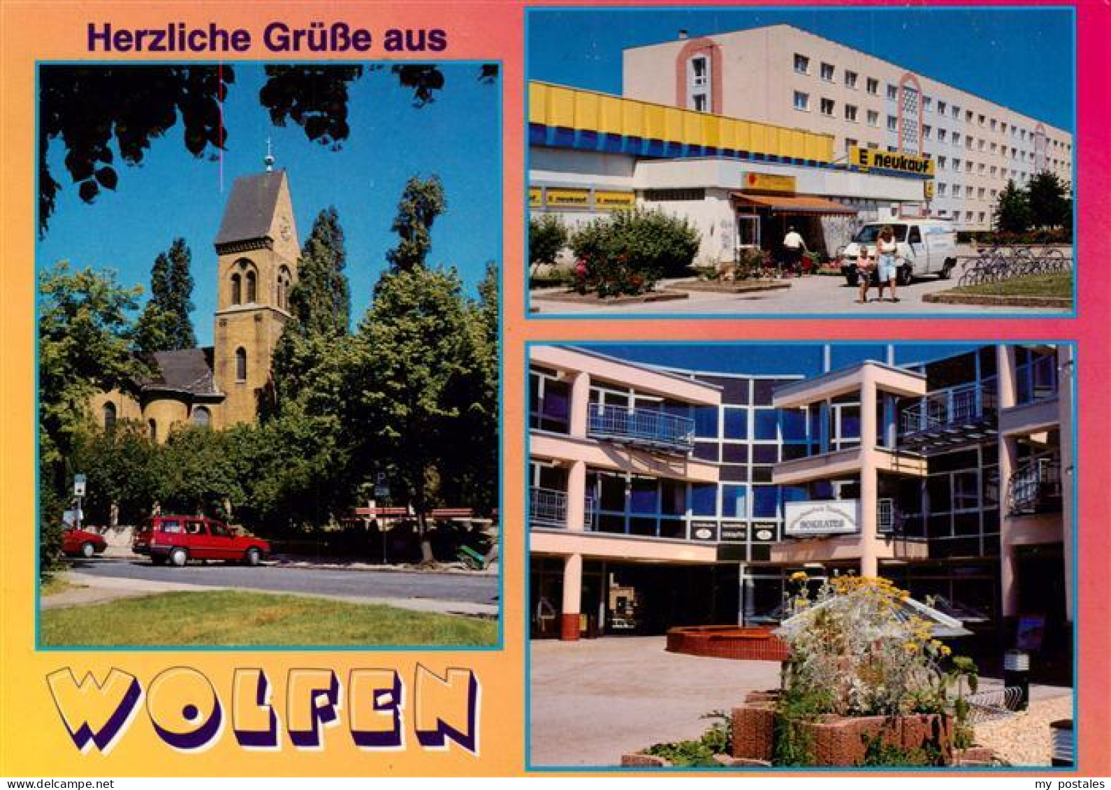 Wolfen Bitterfeld  Ev Kirche Warenhaus Edeka Neukauf Restaurant