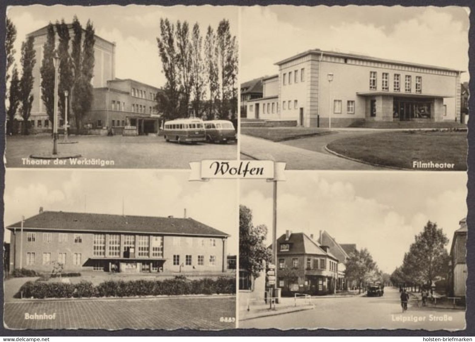 Wolfen, Theater der Werktätigen, Filmtheater, Bahnhof, Leipziger Straße