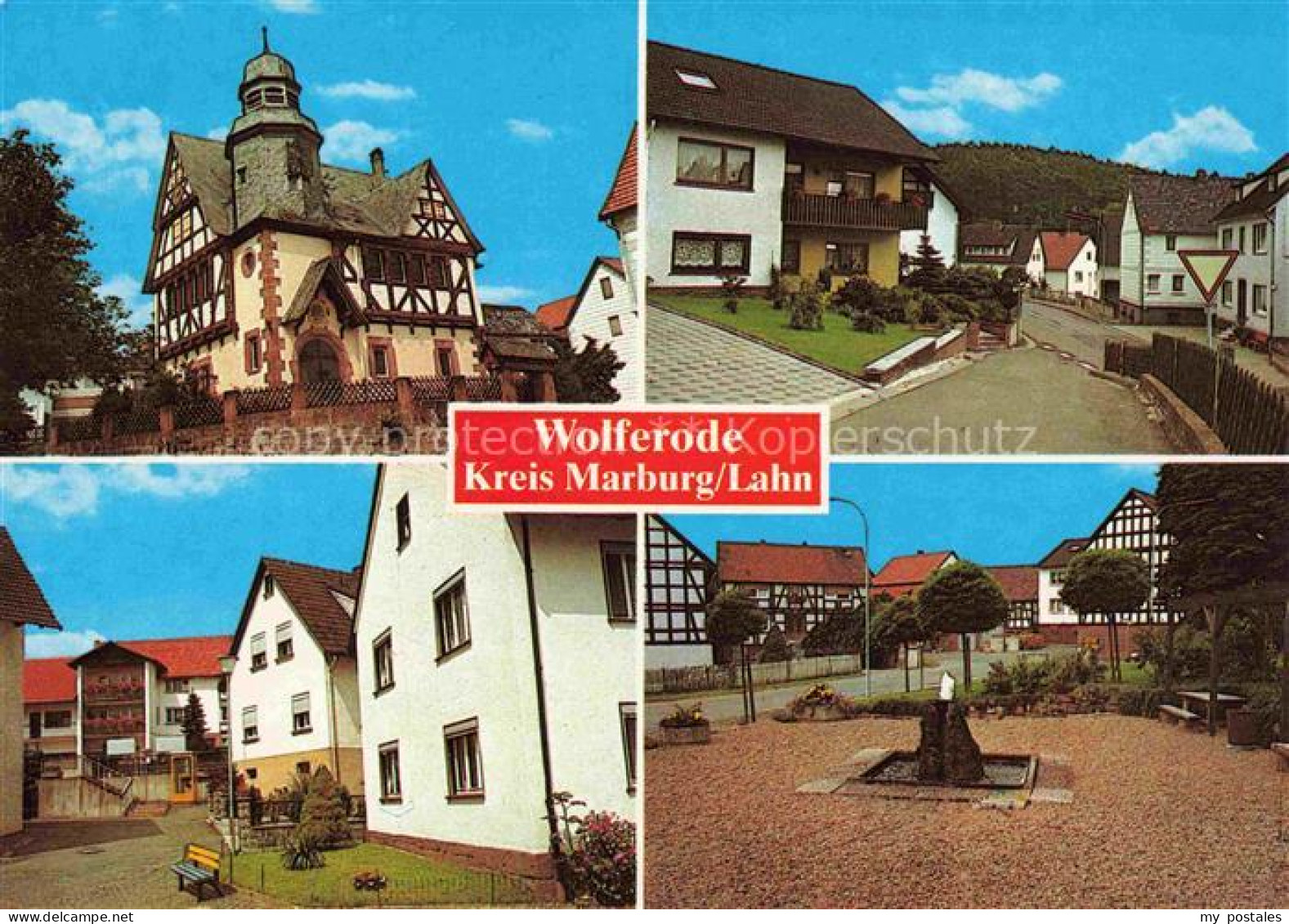 Wolferode Hessen Teilansichten Fachwerkhaus Brunnen