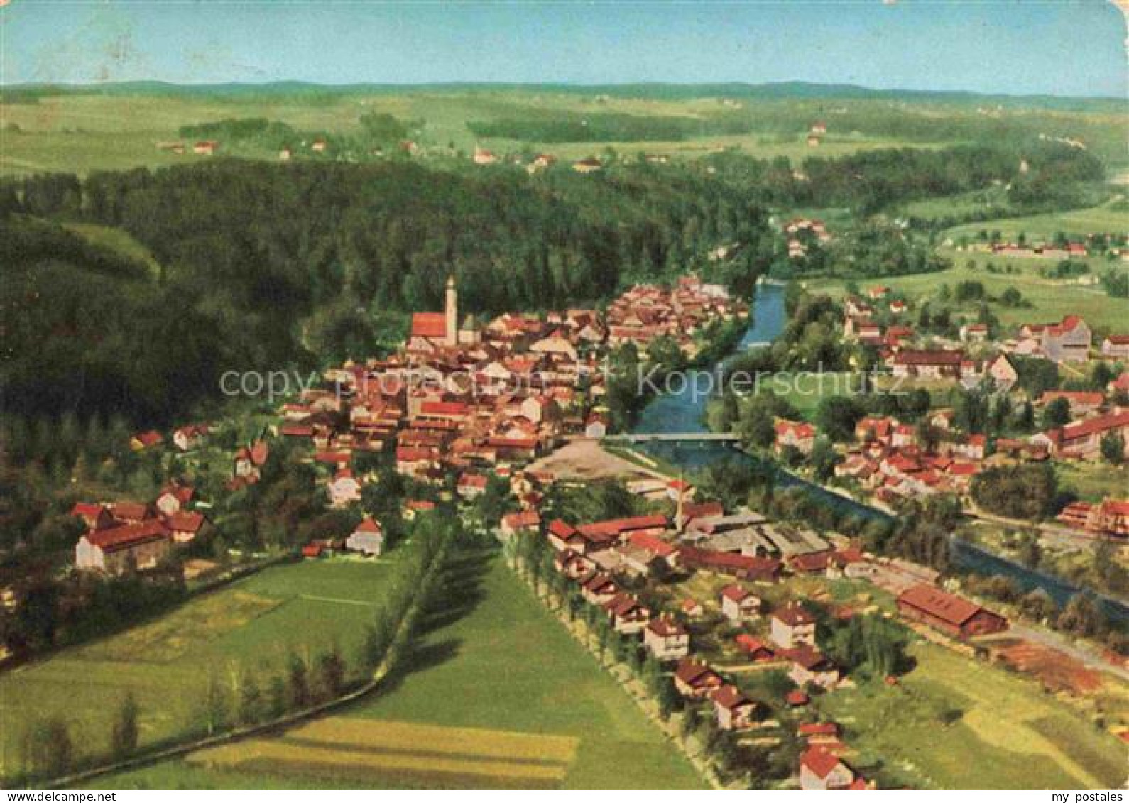 Wolfratshausen Bad Toelz Bayern Fliegeraufnahme mit Loisach