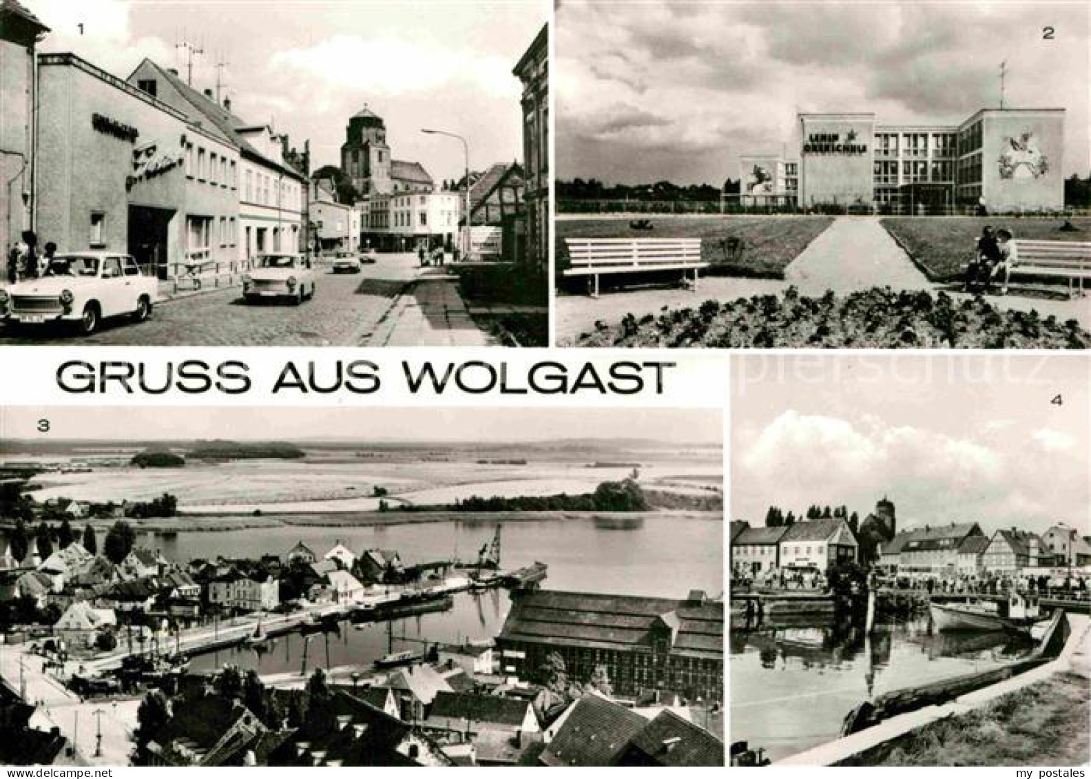 Wolgast Mecklenburg-Vorpommern Chauseestrasse Lenin-Oberschule Hafen