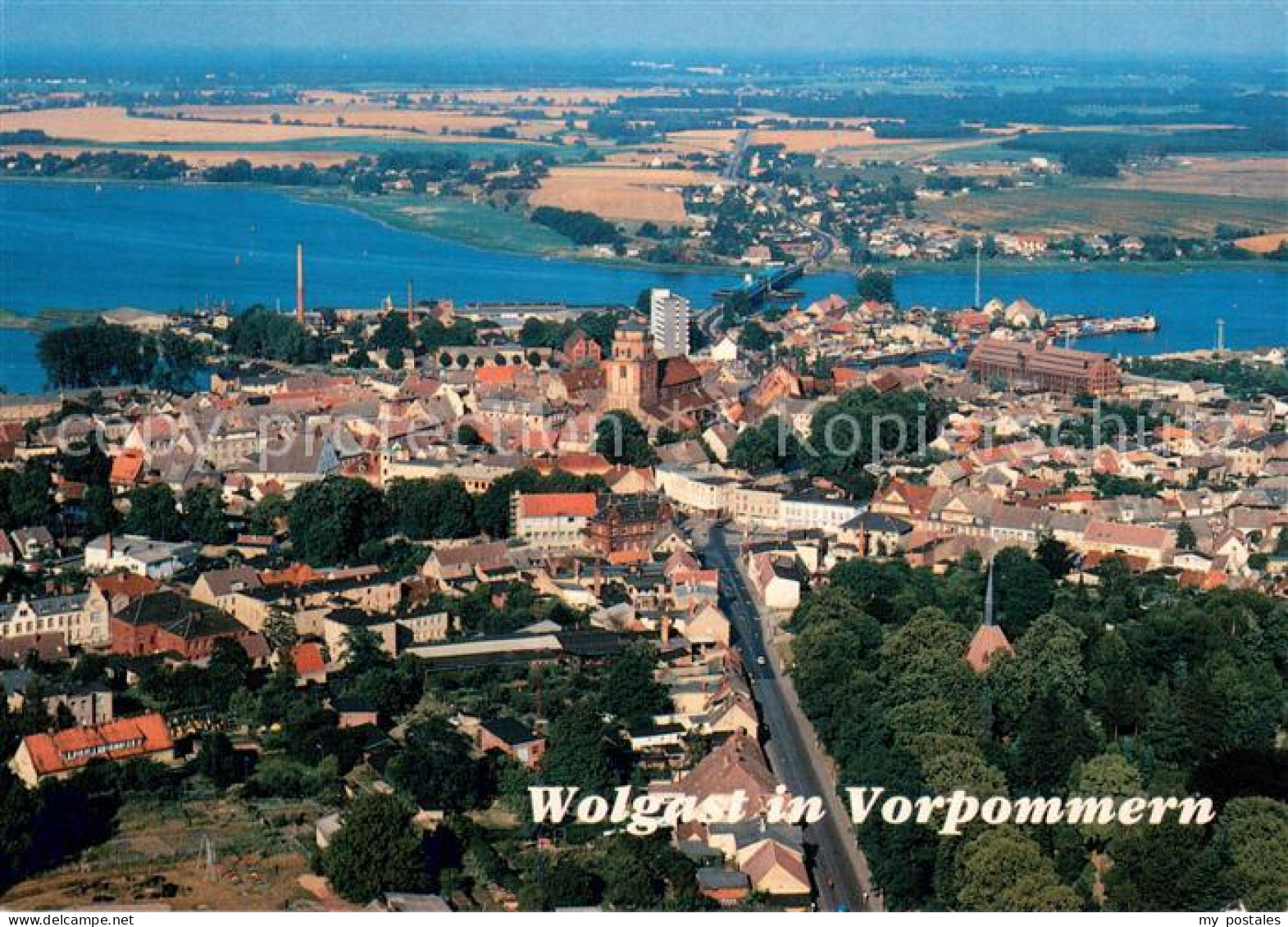 Wolgast Mecklenburg-Vorpommern Fliegeraufnahme mit Insel Usedom