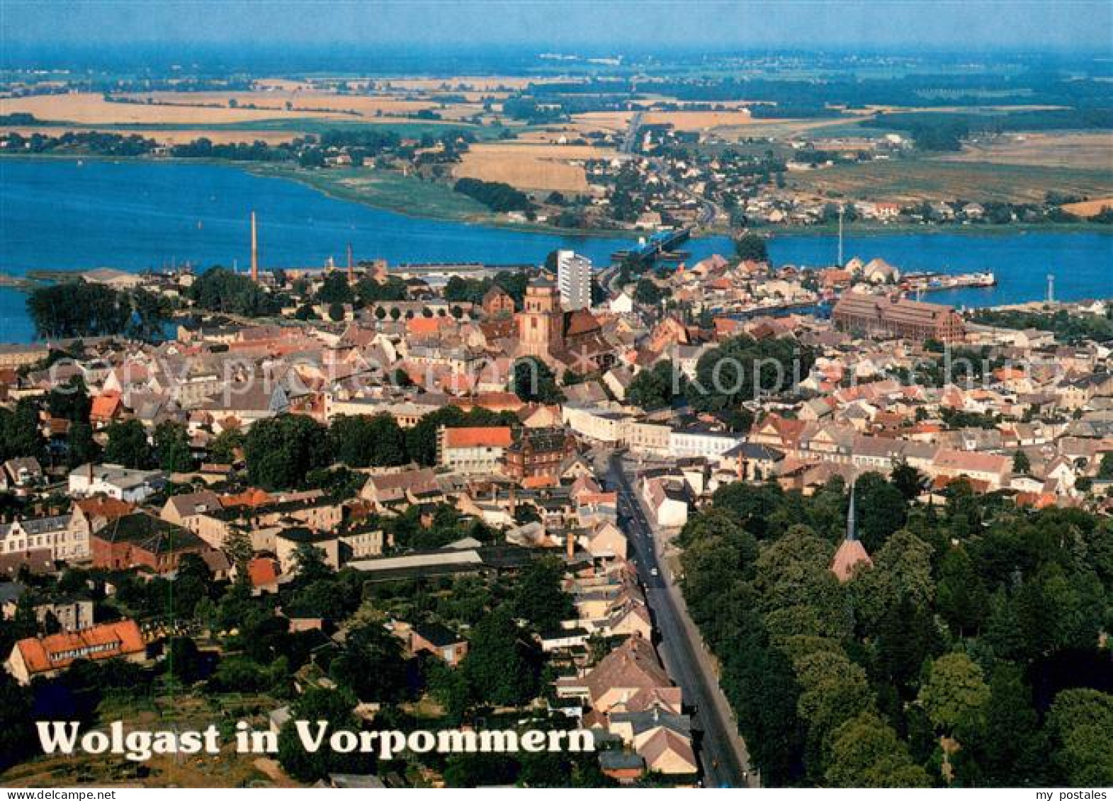 Wolgast Mecklenburg-Vorpommern Fliegeraufnahme Teilansicht Insel-Usedom