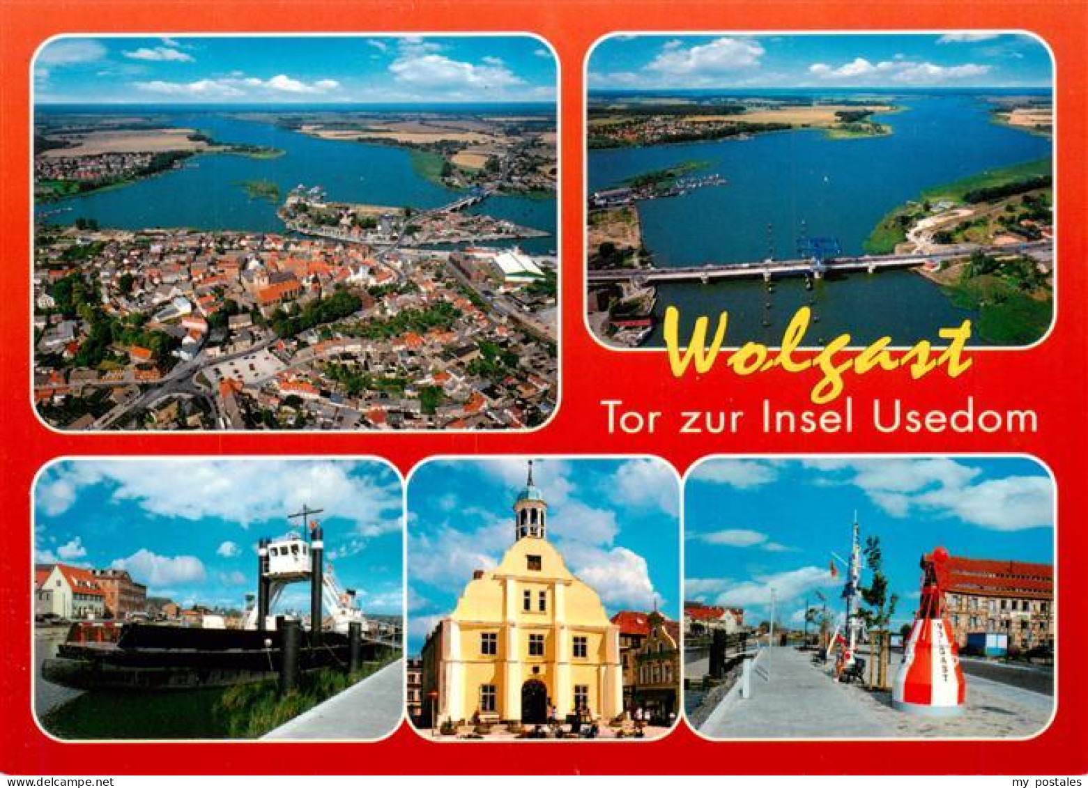 Wolgast Mecklenburg-Vorpommern Fliegeraufnahmen Schleuse Kirche Strasse