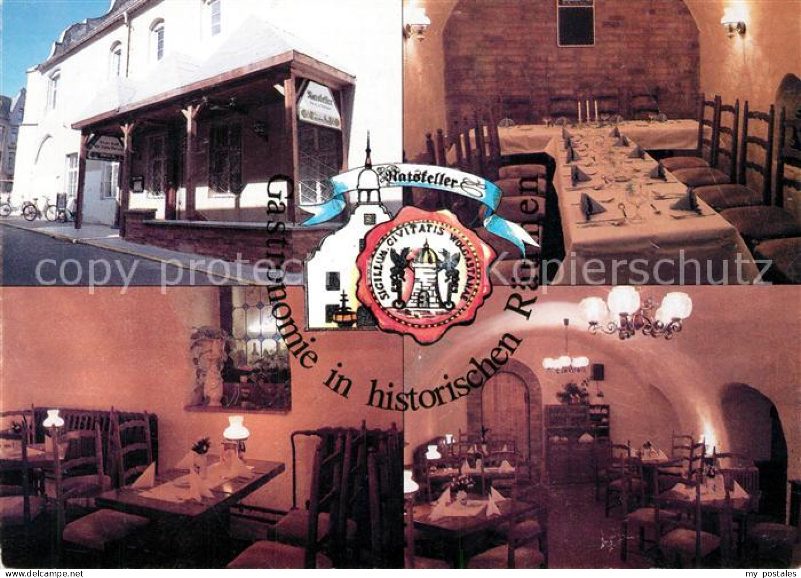 Wolgast Mecklenburg-Vorpommern Gaststaette Ratskeller Restaurant Festtafel Wappe