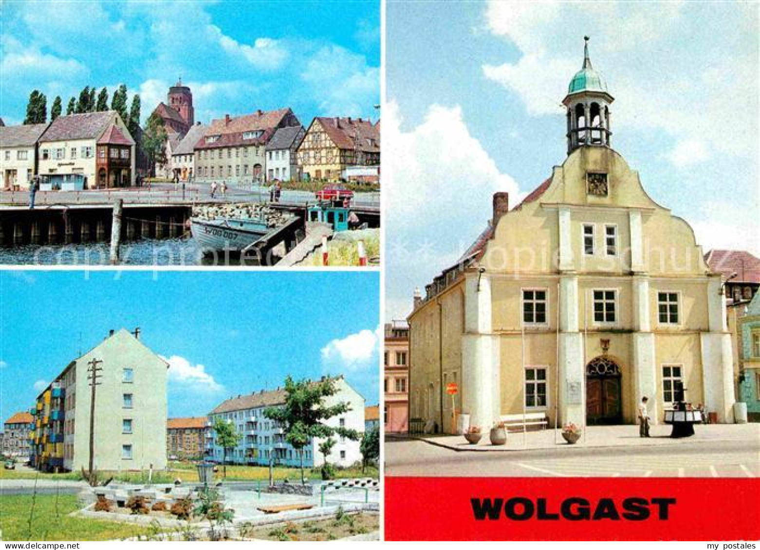 Wolgast Mecklenburg-Vorpommern Hafenpartie Strasse der Befreiung Rathaus