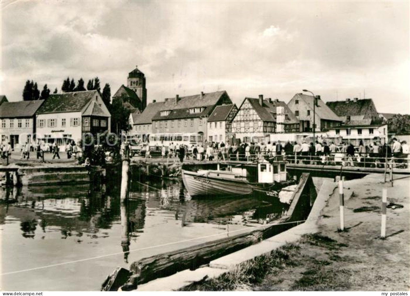 Wolgast Mecklenburg-Vorpommern Partie am Hafen Bruecke