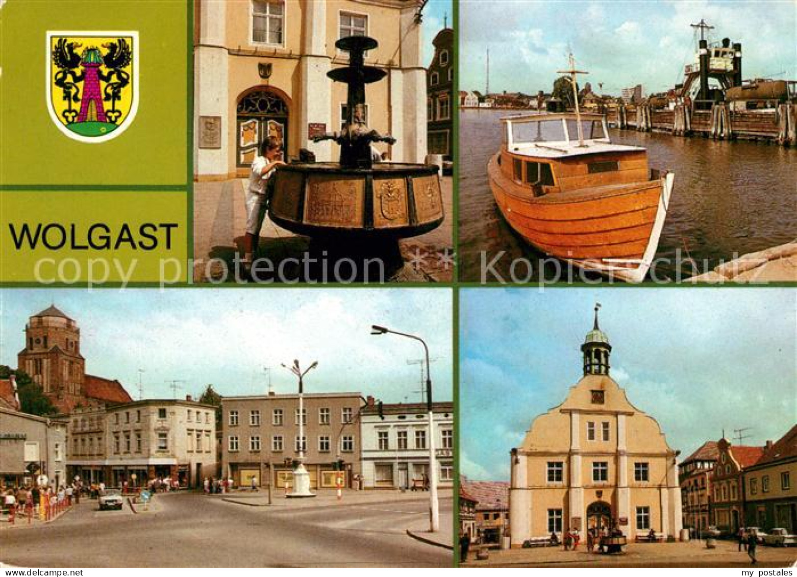 Wolgast Mecklenburg-Vorpommern Rathaus Faehrschiff Stralsund