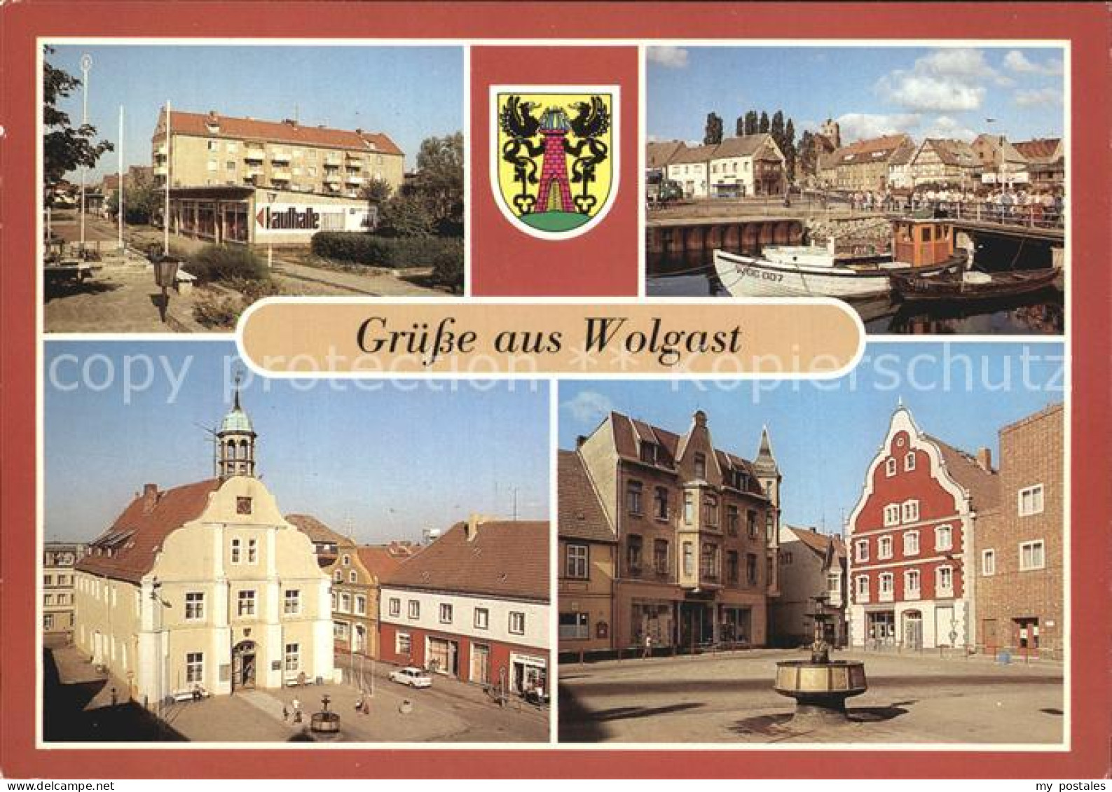 Wolgast Mecklenburg-Vorpommern Strasse der Befreiung Rathaus Hafen