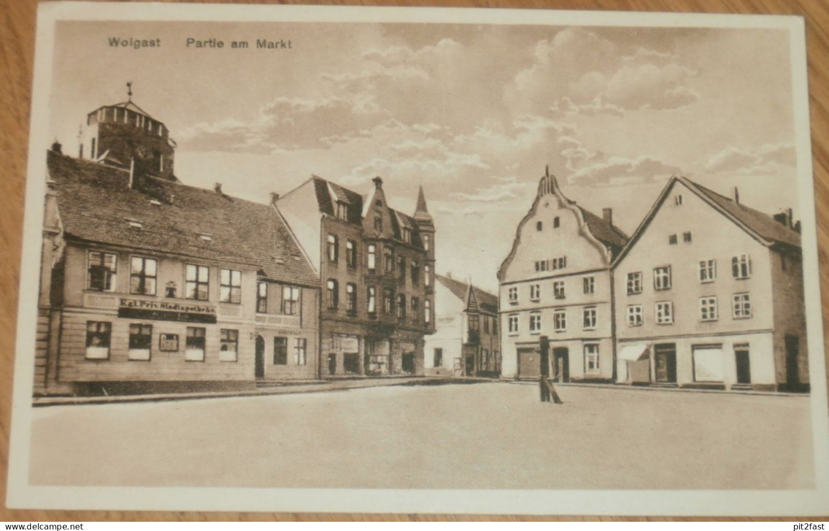 Wolgast - Partie am Markt , ca. 1910 , Apotheke Mecklenburg , AK , Ansichtskarte
