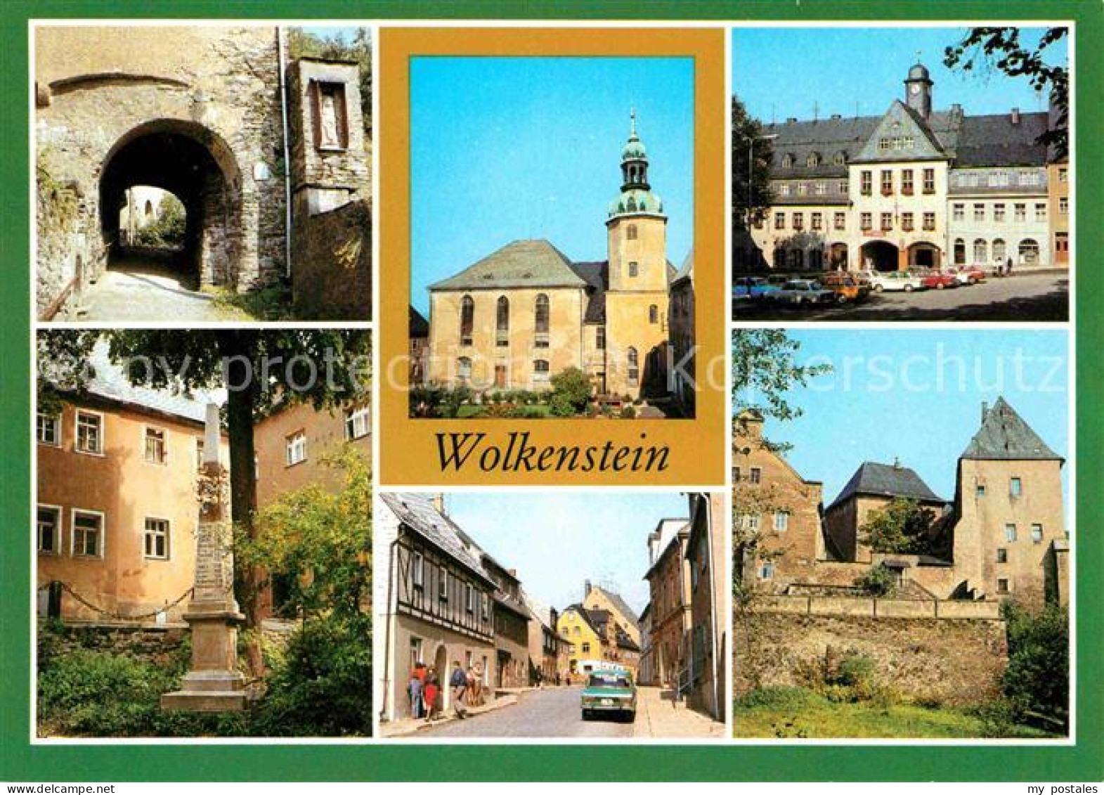 Wolkenstein Erzgebirge Muehltor Stadtmauer Postmeilensaeule Schloss-Wolkenstein