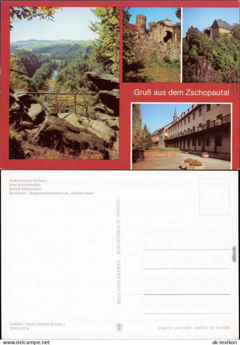 Wolkenstein Zschopautal: Wolkensteiner Schweiz, Schloß Wolkenstein Warmbad 1983