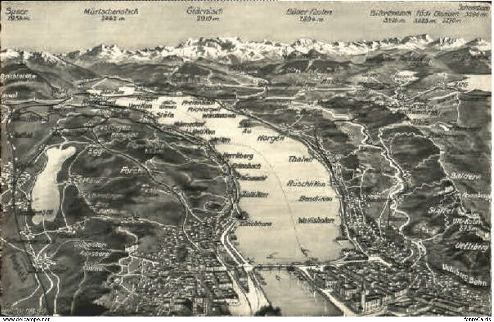 Wollishofen Fliegeraufnahme ungelaufen ca. 1955