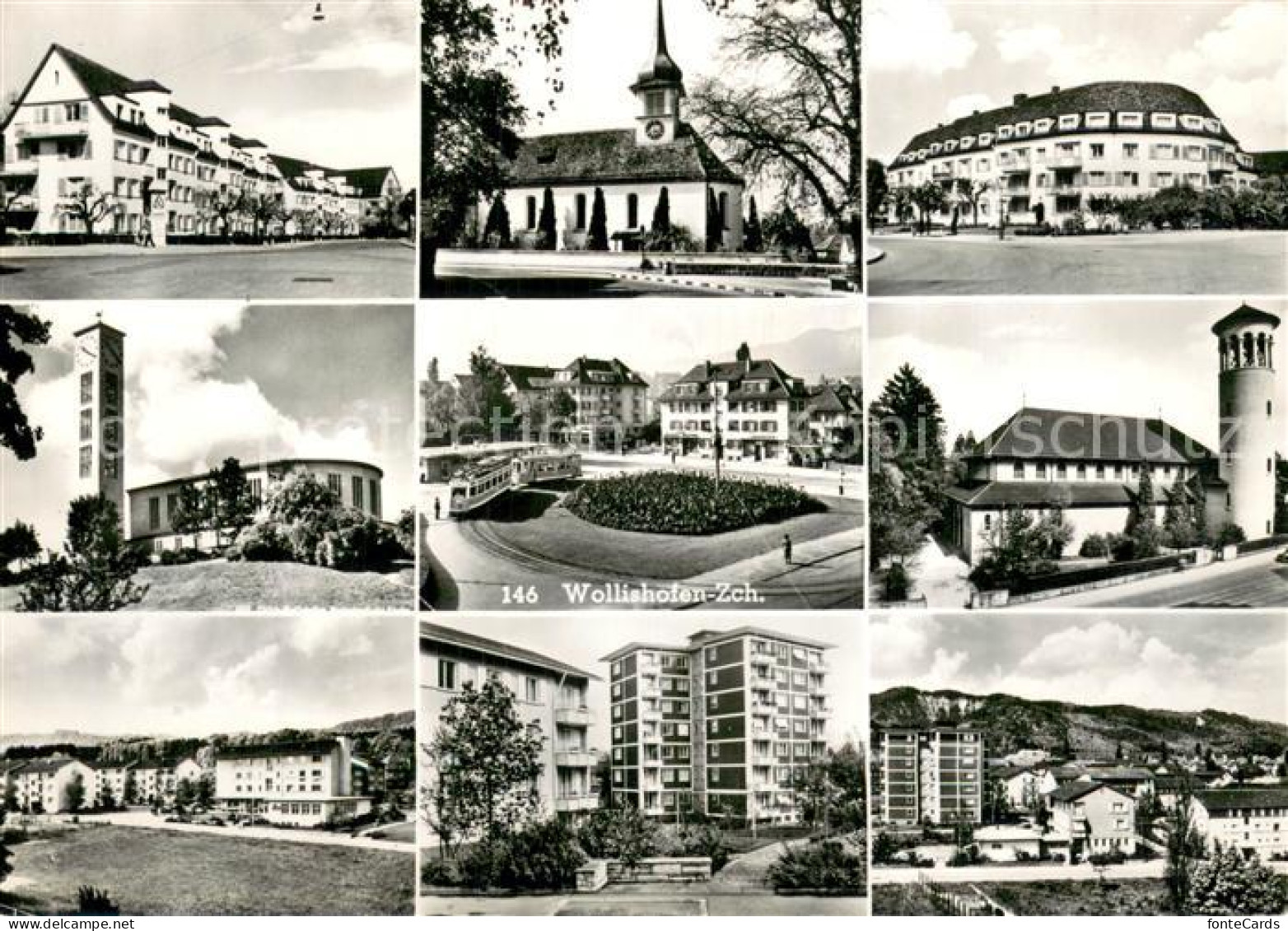 Wollishofen ZH Kirchen u. Teilansichten