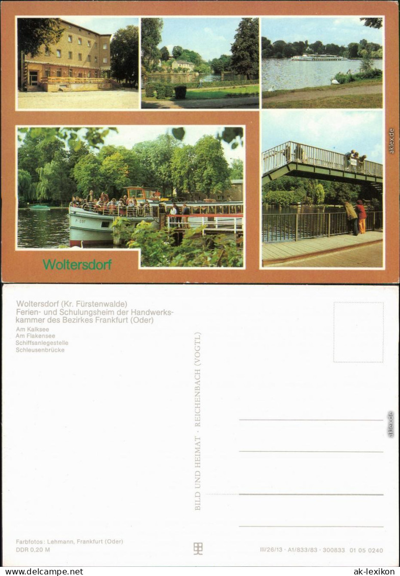 Woltersdorf Am Kalksee, Am Flakensee, Schiffsanlegestelle, Schleusenbrücke 1983