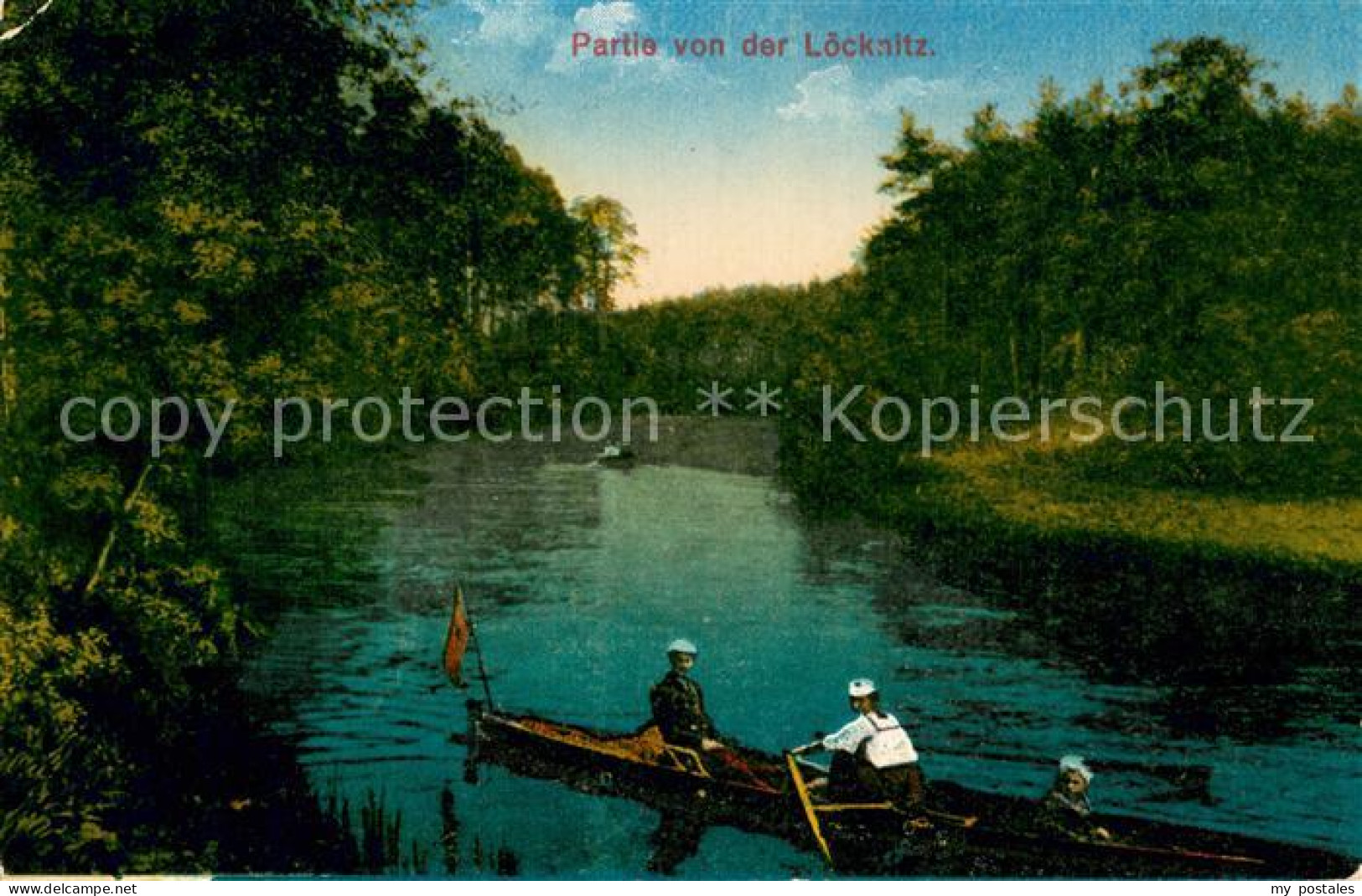 Woltersdorf Erkner Partie von der Loecknitz Ruderboot