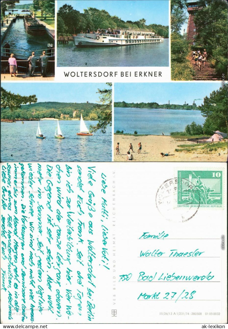 Woltersdorf Woltersdorfer Schleuse, Schiff Weisse Flotte,  Flakensee 1974