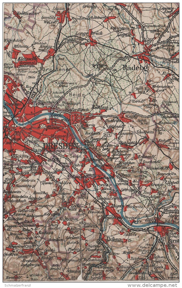 Wona Karte Blatt 824 Dresden Volkersdorf Klotzsche Radeberg Pirna Heidenau Dohna Bannewitz Gostritz Golberode Babisnau