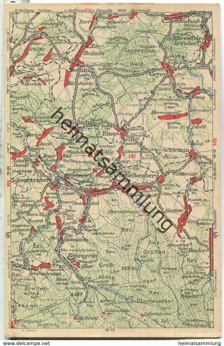 Wona-Landkarten-Ansichtskarte 49-47 - Grünhain - Verlag Wona Königswartha