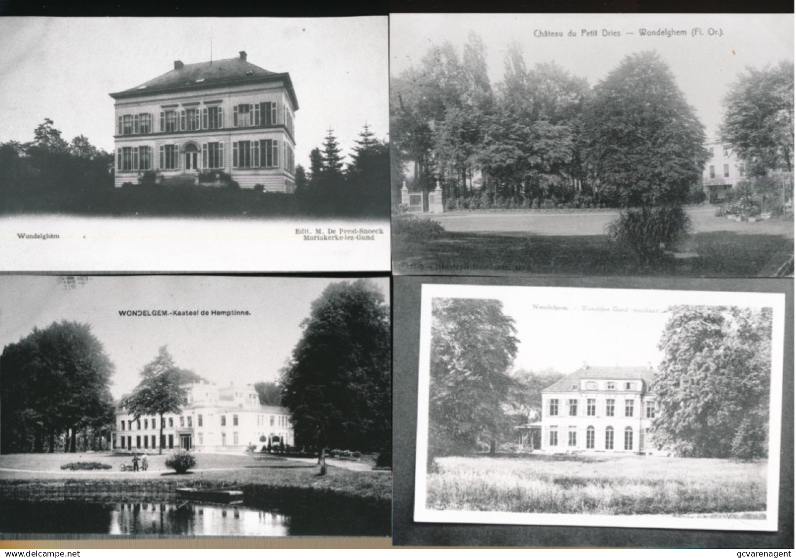 WONDELGEM.  4 FOTO'S VAN OUDE POSTKAARTEN , DIE EEN VERZAMELAAR NIET IN BEZIT HAD  !!!!!!!! ZIJN RECENTE FOTO'S