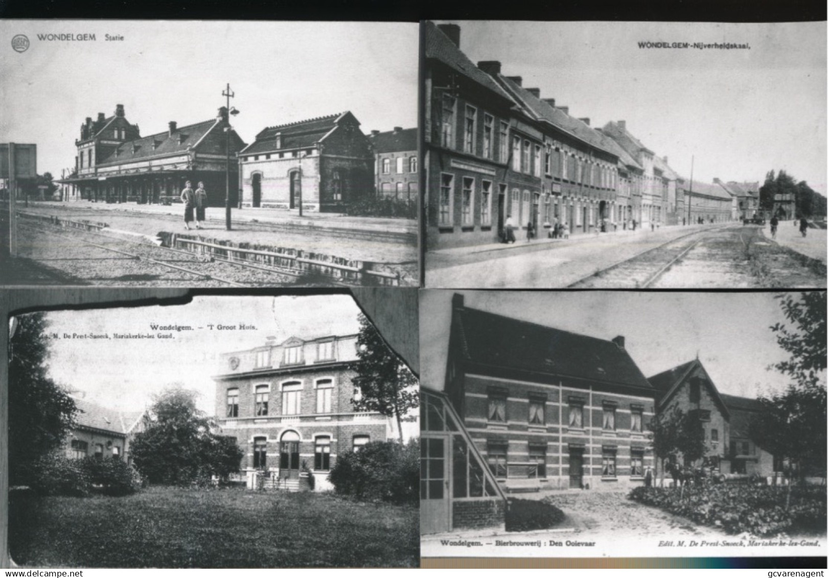 WONDELGEM.  4 FOTO'S VAN OUDE POSTKAARTEN , DIE EEN VERZAMELAAR NIET IN BEZIT HAD  !!!!!!!! ZIJN RECENTE FOTO'S