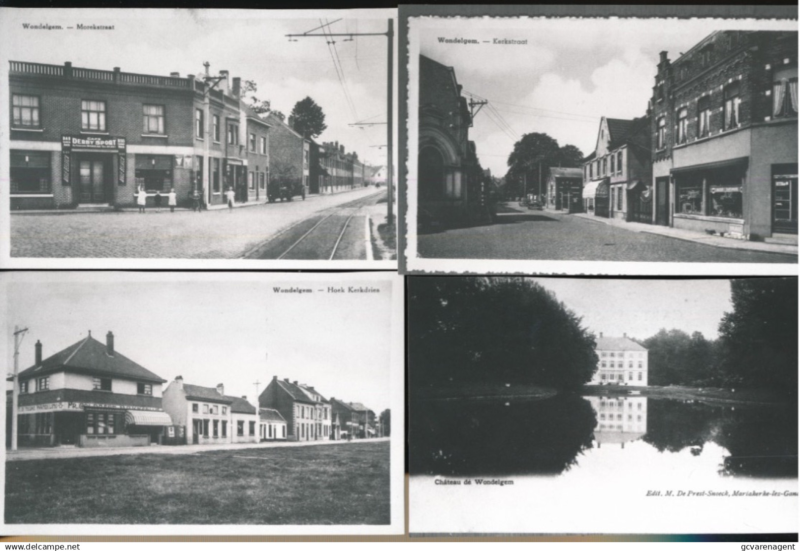 WONDELGEM.  4 FOTO'S VAN OUDE POSTKAARTEN , DIE EEN VERZAMELAAR NIET IN BEZIT HAD  !!!!!!!! ZIJN RECENTE FOTO'S