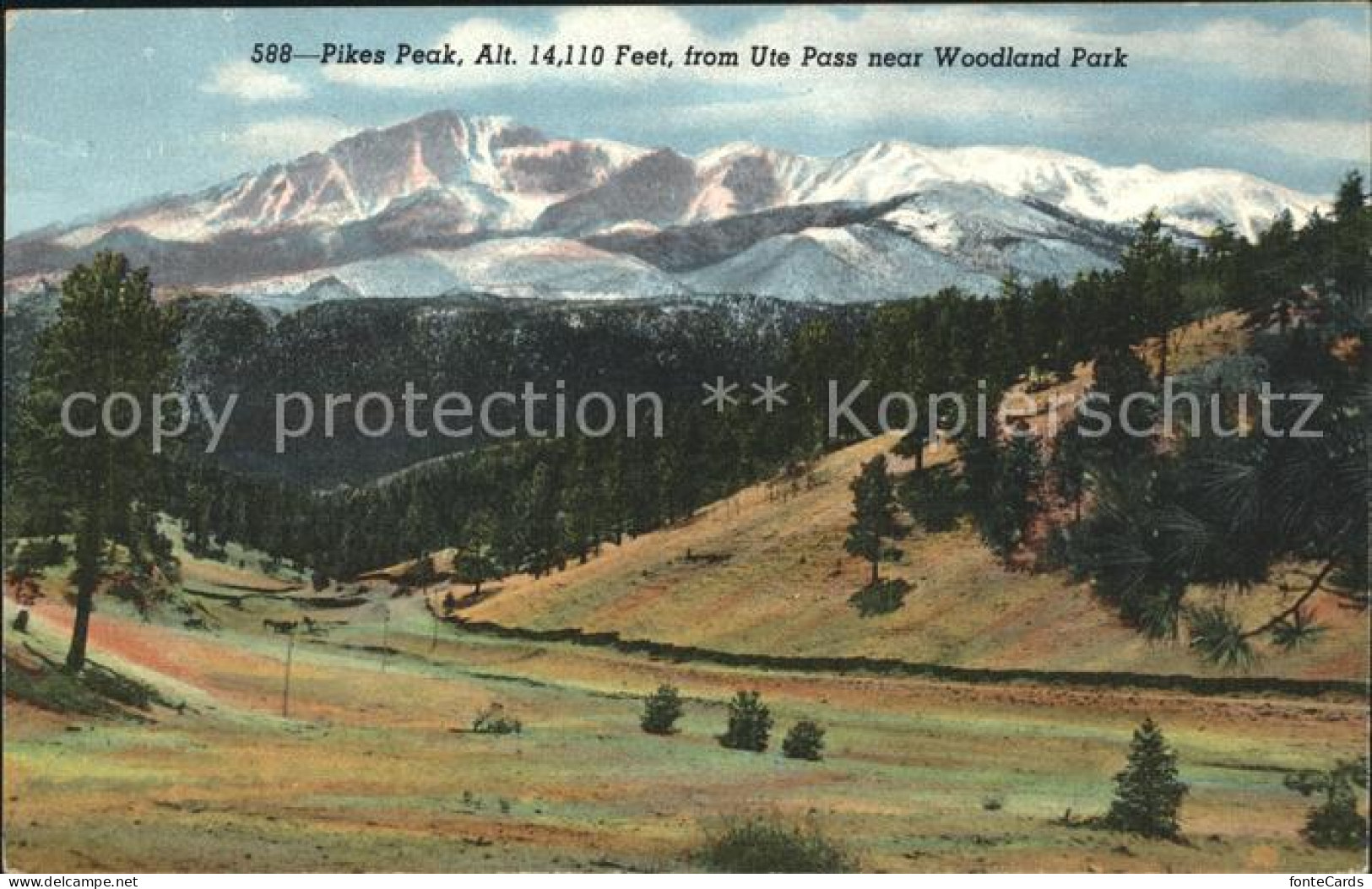 Woodland Park Panorama Pikes Peak Rocky Mountains