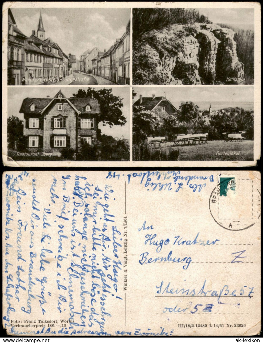 Worbis-Leinefelde-Worbis Mehrbildkarte   Langestraße Kantstein, Restaurant 1961